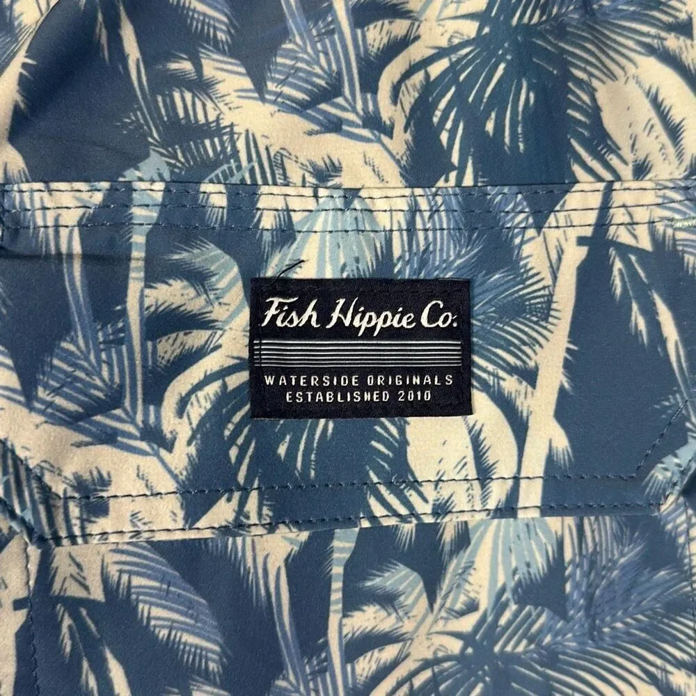 Fish Hippie Mens Volley Swim Trunks‎ 8” Sailor Swimwear Board Shorts size L NEW